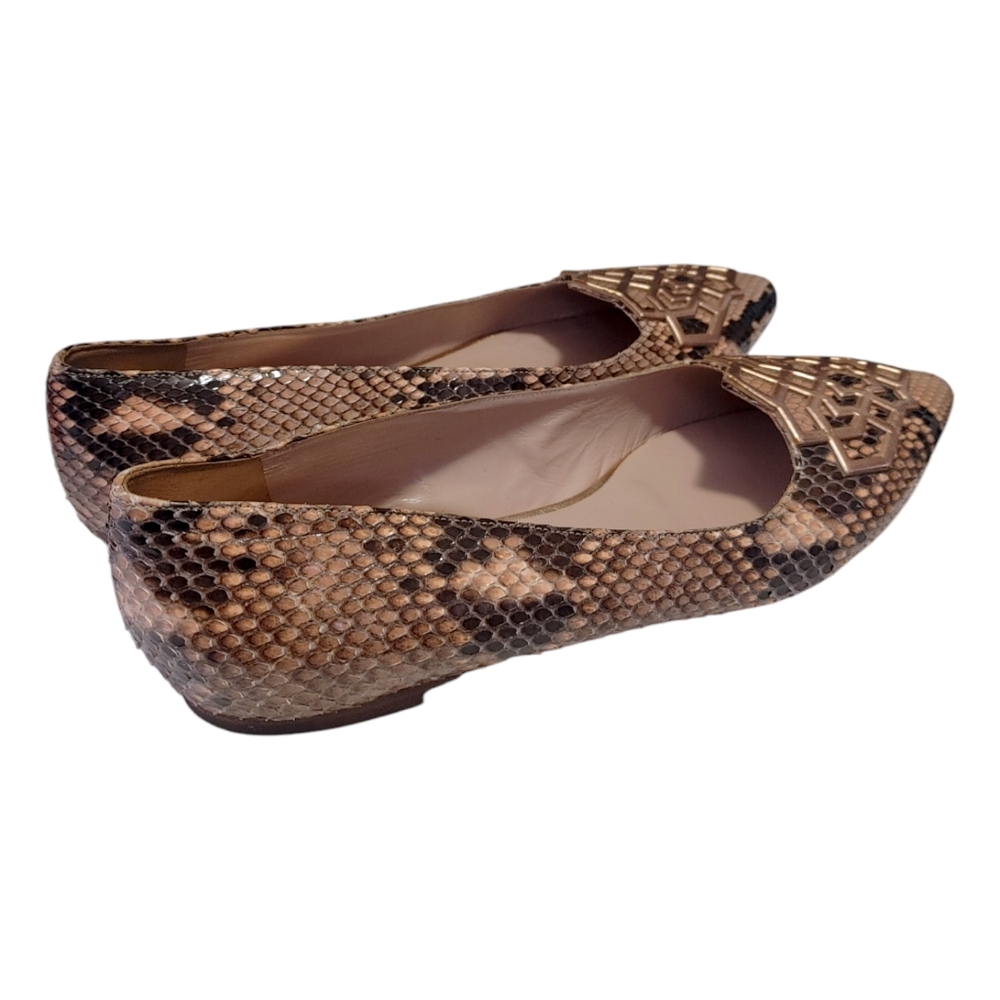 Nour Jensen Leather Snakeskin Python Pointed Toe … - image 5